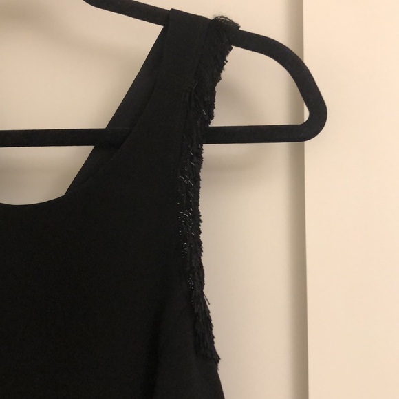 Sandro black fringe cocktail dress - Picture 2 of 6